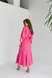 Сукня з льону в національному стилі рожева, S