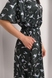 Сукня міді шовк рукав флаттер принт колібрі на чорному, XL