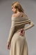 Сукня міді трикотаж з відкритими плечами беж