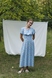 Сукня штапель міді з коротким рукавом блакитна New, S